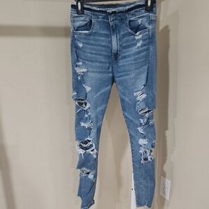 American Eagle Outfitters Ripped Blue Skinny Jeans